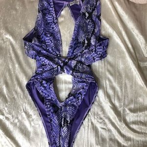 Purple Snakeskin Monokini